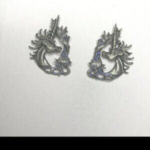 Vintage Pewter Unicorn earrings